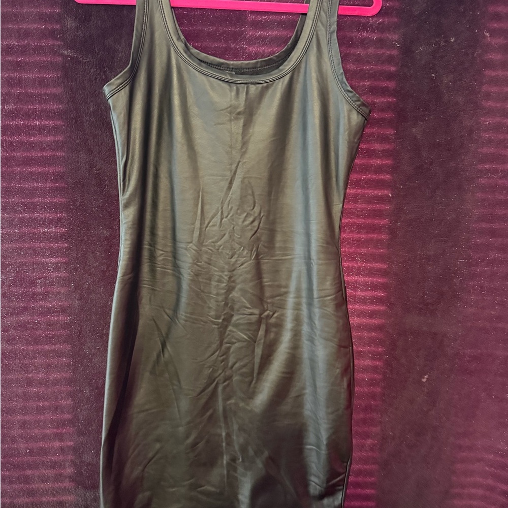 SHEIN Black Faux Leather dress